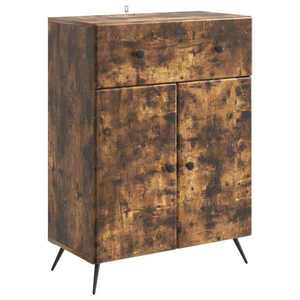 vidaXL Bufet cu sertar Stejar fumuriu 66 x 34, 5 x 90 cm Lemn prelucrat imagine