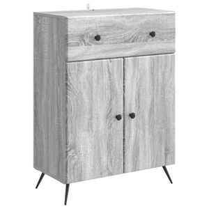 vidaXL Bufet cu sertar Sonoma gri 66 x 34, 5 x 90 cm Lemn prelucrat imagine