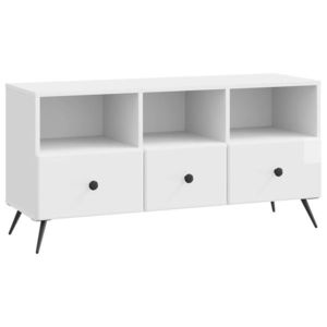 vidaXL Cabinet TV Alb foarte lucios 102 x 34, 5 x 50 cm Lemn prelucrat imagine