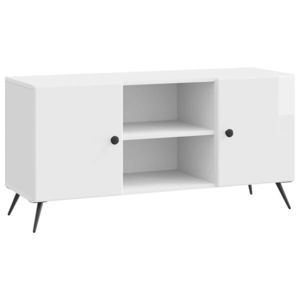 vidaXL Cabinet TV Alb foarte lucios 102 x 34, 5 x 50 cm Lemn prelucrat imagine