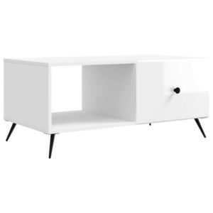 vidaXL Masă de cafea Alb foarte lucios 90 x 50 x 40 cm Lemn prelucrat imagine