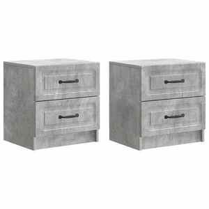 vidaXL Dulap de noapte cu sertar 2 pcs Gri Beton 43 x 34, 5 x 44, 5 cm imagine