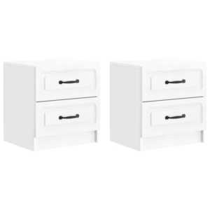 vidaXL Dulap de noapte 2 pcs Alb foarte lucios 43 x 34, 5 x 44, 5 cm imagine