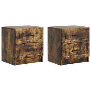 vidaXL Dulap de noapte 2 pcs Stejar fumuriu 43 x 34, 5 x 44, 5 cm imagine