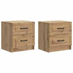 vidaXL Dulap de noapte 2 pcs Stejar Artizanal 43 x 34, 5 x 44, 5 cm imagine