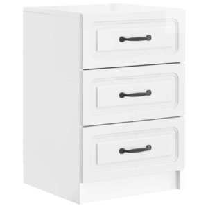vidaXL Dulap de noapte cu sertar Alb foarte lucios 43 x 41 x 63, 5 cm imagine
