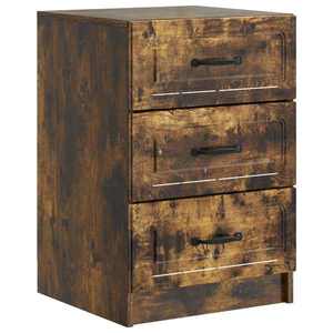 vidaXL Dulap de noapte Stejar fumuriu 43 x 41 x 63, 5 cm Lemn prelucrat imagine
