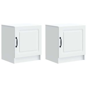 vidaXL Dulap de noapte 2 pcs Alb 43 x 34, 5 x 47 cm Lemn prelucrat imagine