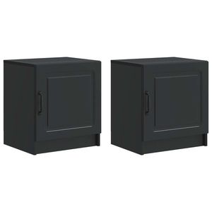 vidaXL Dulap de noapte 2 pcs Negru 43 x 34, 5 x 47 cm Lemn prelucrat imagine