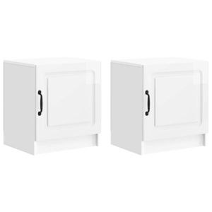 vidaXL Dulap de noapte 2 pcs Alb foarte lucios 43 x 34, 5 x 47 cm imagine