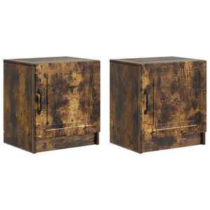 vidaXL Dulap de noapte 2 pcs Stejar fumuriu 43 x 34, 5 x 47 cm imagine