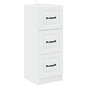 vidaXL Dulap cu sertare Alb 33 x 34, 5 x 87 cm Lemn prelucrat imagine