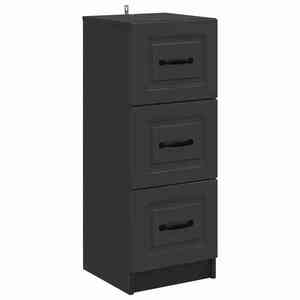 vidaXL Dulap cu sertare Negru 33 x 34, 5 x 87 cm Lemn prelucrat imagine