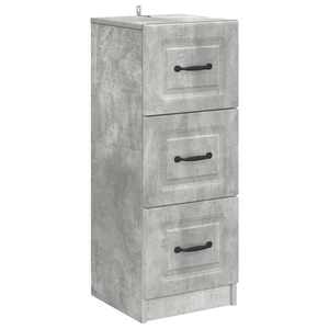 vidaXL Dulap cu sertare Gri Beton 33 x 34, 5 x 87 cm Lemn prelucrat imagine