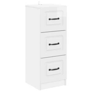 vidaXL Dulap cu sertare Alb foarte lucios 33 x 34, 5 x 87 cm imagine