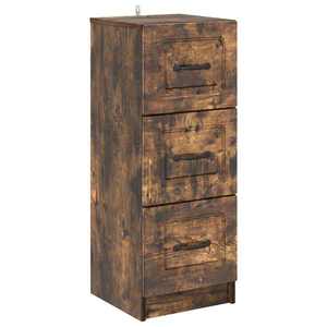 vidaXL Dulap cu sertare Stejar fumuriu 33 x 34, 5 x 87 cm imagine