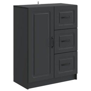 vidaXL Bufet cu sertar Negru 66 x 34, 5 x 87 cm Lemn prelucrat imagine