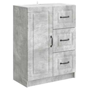 vidaXL Bufet cu sertar Gri Beton 66 x 34, 5 x 87 cm Lemn prelucrat imagine