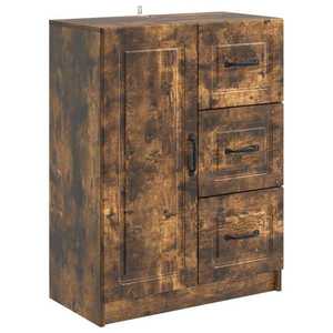 vidaXL Bufet cu sertar Stejar fumuriu 66 x 34, 5 x 87 cm Lemn prelucrat imagine