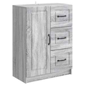 vidaXL Bufet cu sertar Sonoma gri 66 x 34, 5 x 87 cm Lemn prelucrat imagine