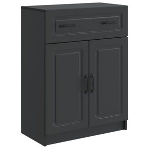 vidaXL Bufet cu sertar Negru 66 x 34, 5 x 87 cm Lemn prelucrat imagine