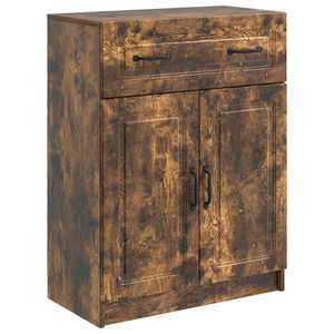 vidaXL Bufet cu sertar Stejar fumuriu 66 x 34, 5 x 87 cm Lemn prelucrat imagine