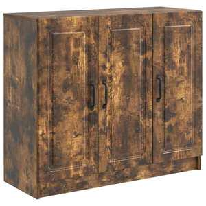 vidaXL Bufet Stejar fumuriu 89 x 34, 5 x 77 cm Lemn prelucrat imagine