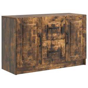 vidaXL Bufet cu sertar Stejar fumuriu 89 x 34, 5 x 57 cm Lemn prelucrat imagine