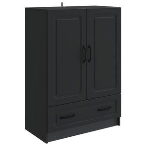 vidaXL Bufet cu sertar Negru 66 x 34, 5 x 92 cm Lemn prelucrat imagine