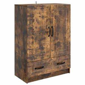vidaXL Bufet cu sertar Stejar fumuriu 66 x 34, 5 x 92 cm Lemn prelucrat imagine