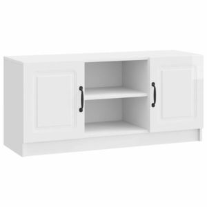 vidaXL Cabinet TV Alb foarte lucios 102 x 34, 5 x 47 cm Lemn prelucrat imagine
