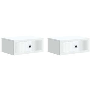 vidaXL Dulap de noapte 2 pcs Alb 49 x 34, 5 x 20 cm Lemn prelucrat imagine