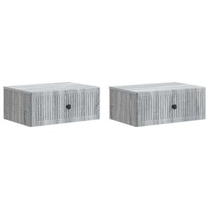 vidaXL Dulap de noapte cu sertar 2 pcs Sonoma gri 49 x 34, 5 x 20 cm imagine