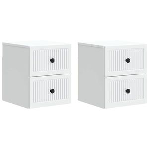 vidaXL Dulap de noapte suspendat cu sertar 2 pcs Alb 33 x 34, 5 x 40 cm imagine