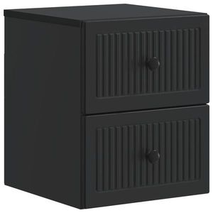 vidaXL Dulap de noapte suspendat cu sertar Negru 33 x 34, 5 x 40 cm imagine