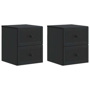 vidaXL Dulap de noapte suspendat 2 pcs Negru 33 x 34, 5 x 40 cm imagine