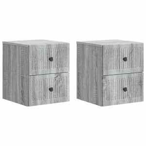 vidaXL Dulap de noapte suspendat 2 pcs Sonoma gri 33 x 34, 5 x 40 cm imagine