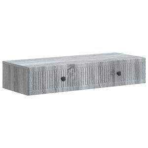 vidaXL Masă laterală montată pe perete Sonoma gri 87, 5 x 34, 5 x 17 cm imagine