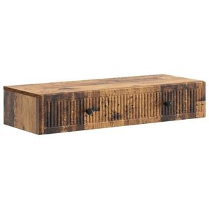 vidaXL Masă laterală montată pe perete Lemn vechi 87, 5 x 34, 5 x 17 cm imagine