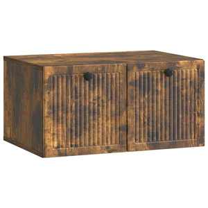 vidaXL Oglindă TV montată pe perete Stejar fumuriu 59, 5 x 41 x 30 cm imagine