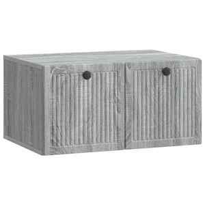 vidaXL Oglindă TV montată pe perete Sonoma gri 59, 5 x 41 x 30 cm imagine