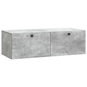 vidaXL Oglindă TV montată pe perete Gri Beton 98 x 41 x 30 cm imagine