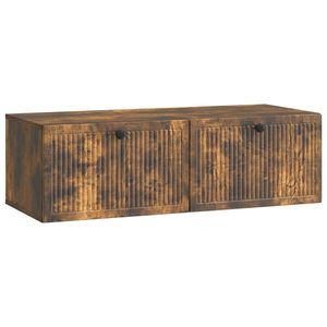 vidaXL Oglindă TV montată pe perete Stejar fumuriu 98 x 41 x 30 cm imagine