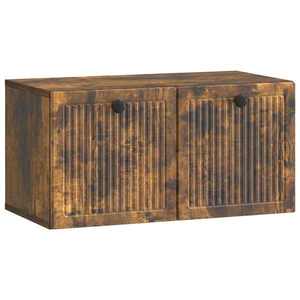 vidaXL Oglindă TV montată pe perete Stejar fumuriu 59, 5 x 31 x 30 cm imagine