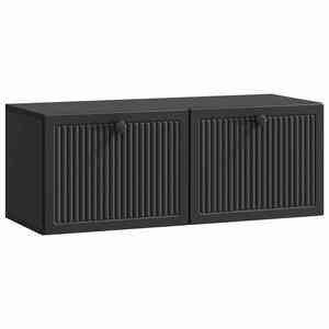 vidaXL Oglindă TV montată pe perete Pe perete Negru 78, 5 x 31 x 30 cm imagine