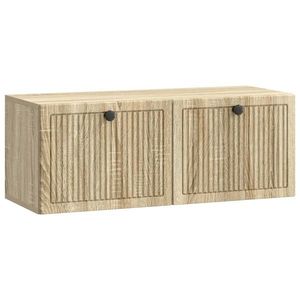 vidaXL Oglindă TV montată pe perete Stejar Sonoma 78, 5 x 31 x 30 cm imagine