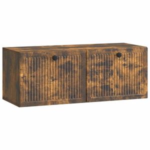 vidaXL Oglindă TV montată pe perete Stejar fumuriu 78, 5 x 31 x 30 cm imagine