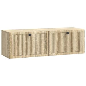 vidaXL Oglindă TV montată pe perete Stejar Sonoma 98 x 31 x 30 cm imagine