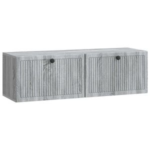 vidaXL Oglindă TV montată pe perete Sonoma gri 98 x 31 x 30 cm imagine