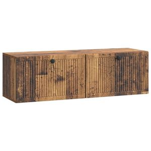 vidaXL Oglindă TV montată pe perete Lemn vechi 98 x 31 x 30 cm imagine